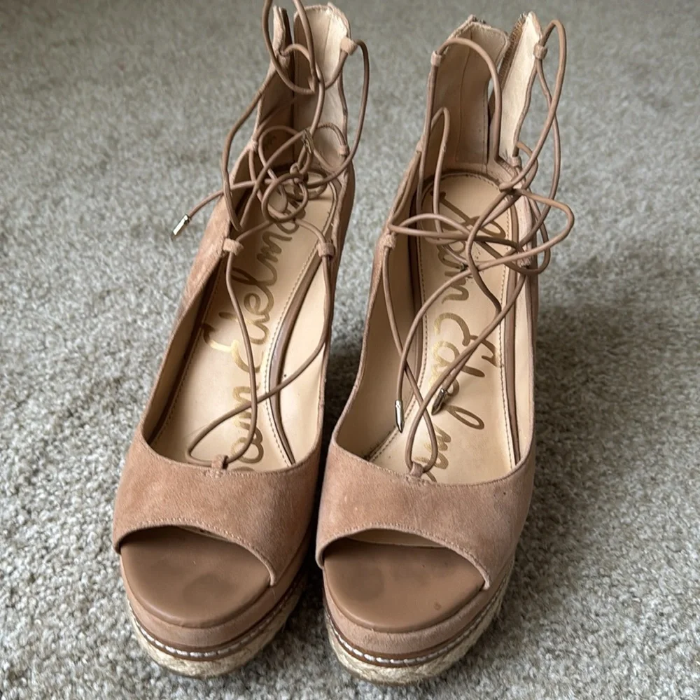 Sam Edelman Tan Wedge Sandals - Picture 3 of 5